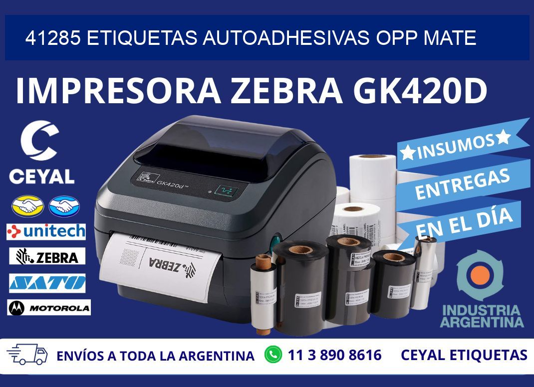 41285 etiquetas autoadhesivas Opp Mate