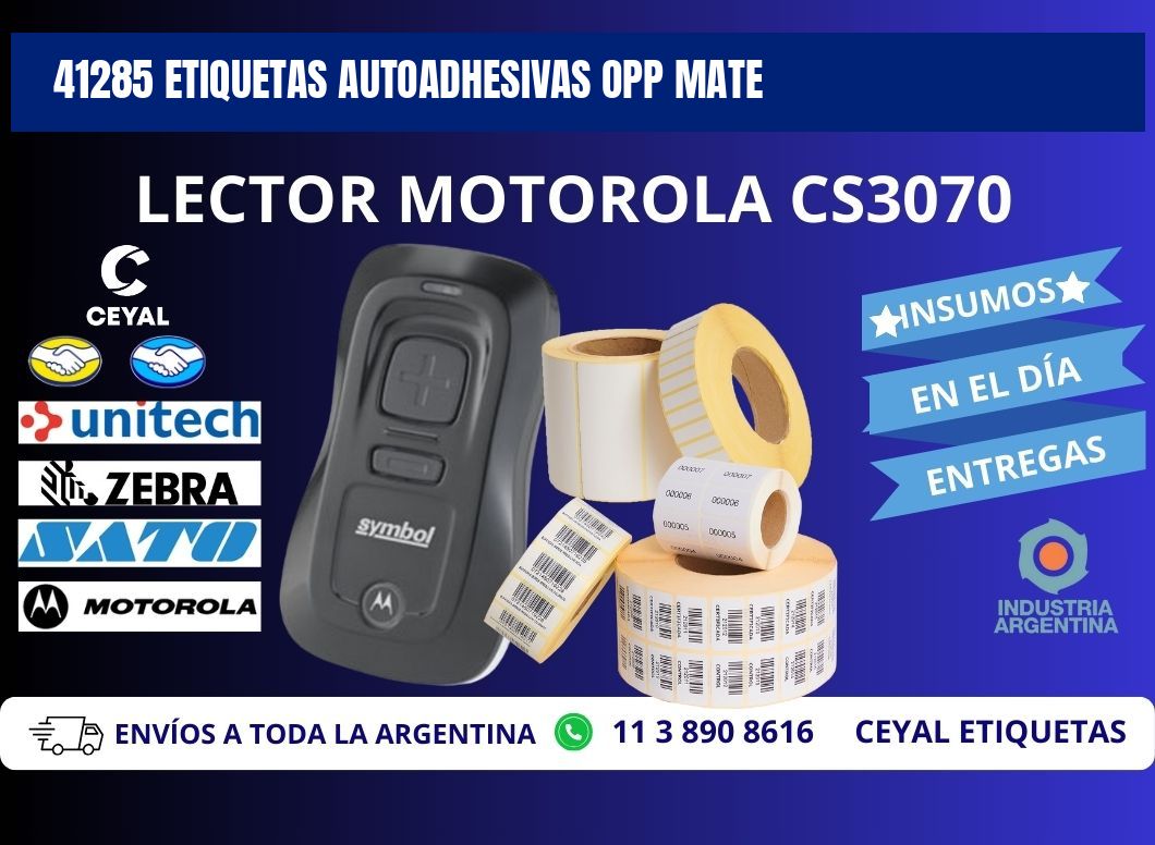 41285 etiquetas autoadhesivas Opp Mate