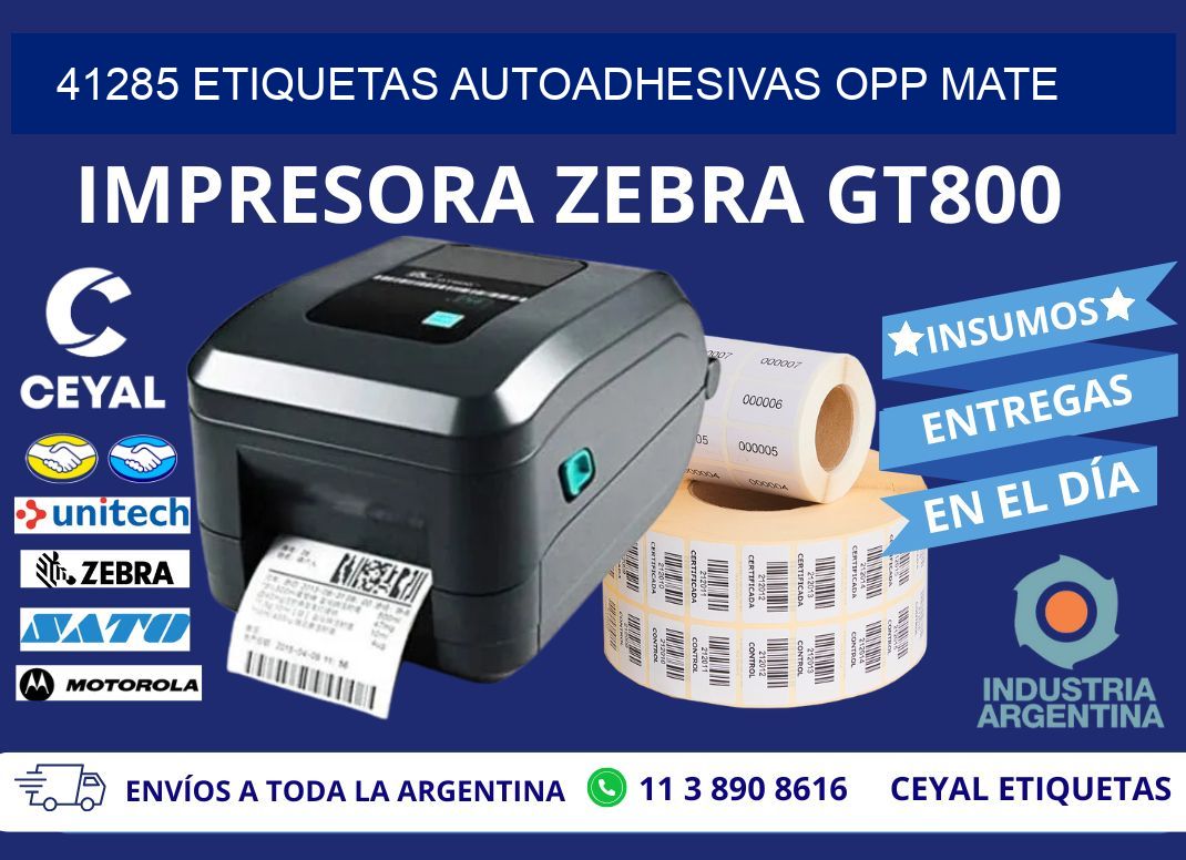 41285 etiquetas autoadhesivas Opp Mate