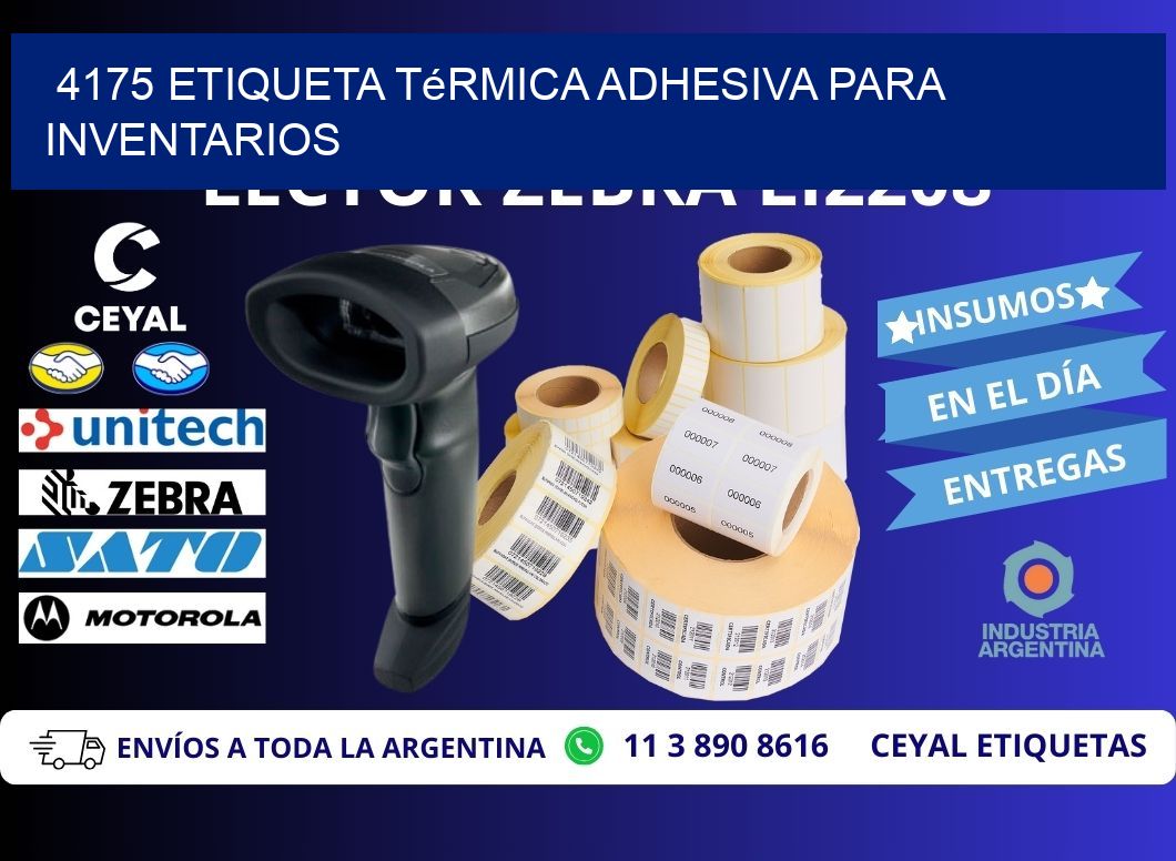 4175 Etiqueta térmica adhesiva para Inventarios
