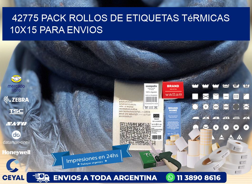 42775 pack rollos de etiquetas térmicas 10x15 para Envios