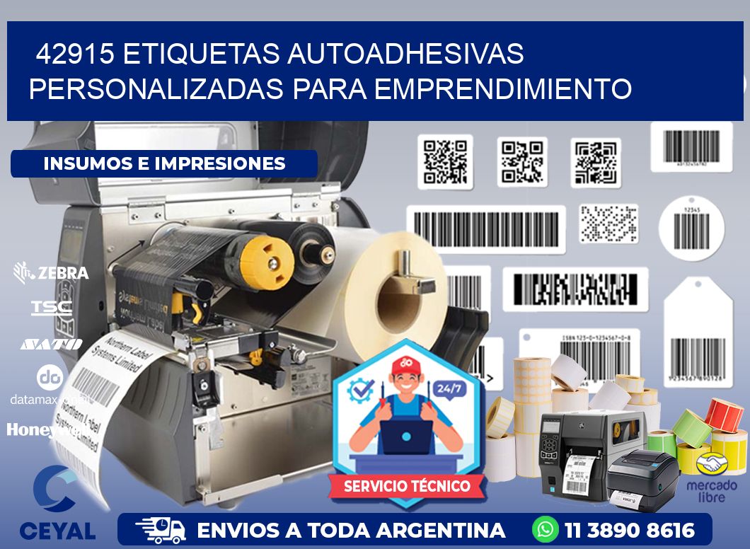 42915 etiquetas autoadhesivas personalizadas para emprendimiento