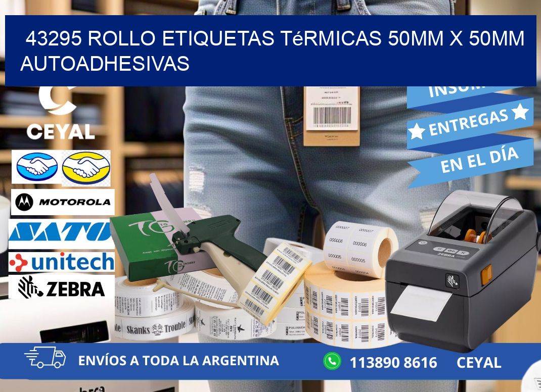 43295 Rollo Etiquetas Térmicas 50mm X 50mm Autoadhesivas