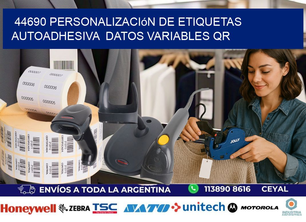 44690 Personalización de etiquetas autoadhesiva  datos variables QR