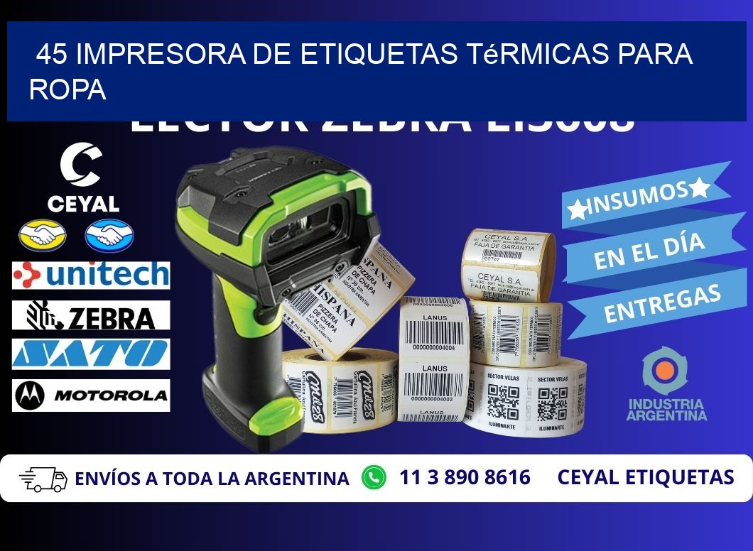 45 impresora de etiquetas térmicas para ropa