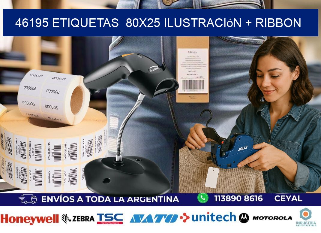 46195 etiquetas 80x25 ilustración + ribbon