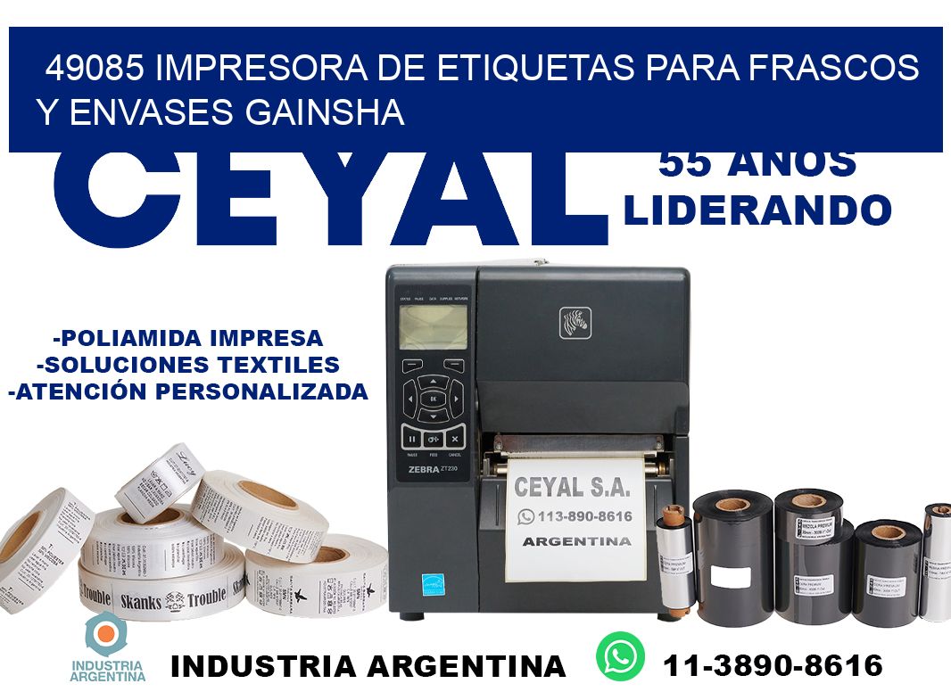 49085 impresora de etiquetas para frascos y envases GAINSHA