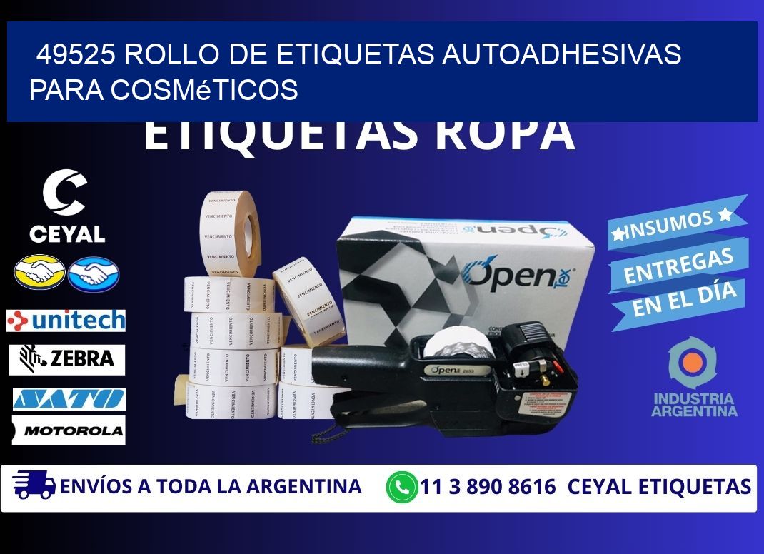49525 rollo de etiquetas autoadhesivas para cosméticos