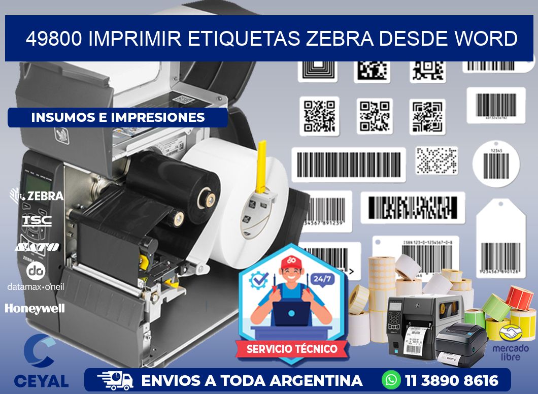 49800 imprimir etiquetas zebra desde word