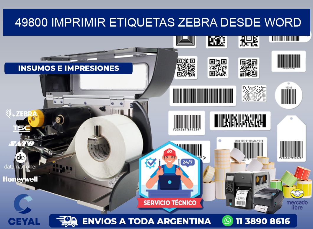 49800 imprimir etiquetas zebra desde word