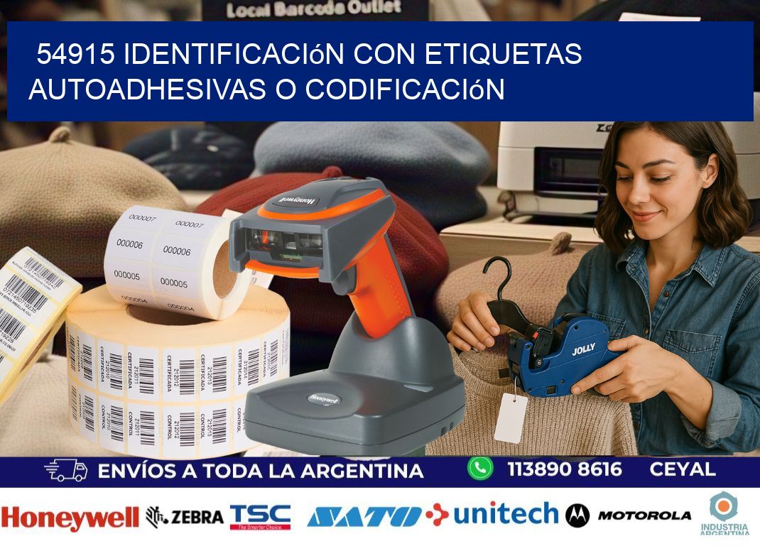 54915 identificación con etiquetas autoadhesivas o codificación
