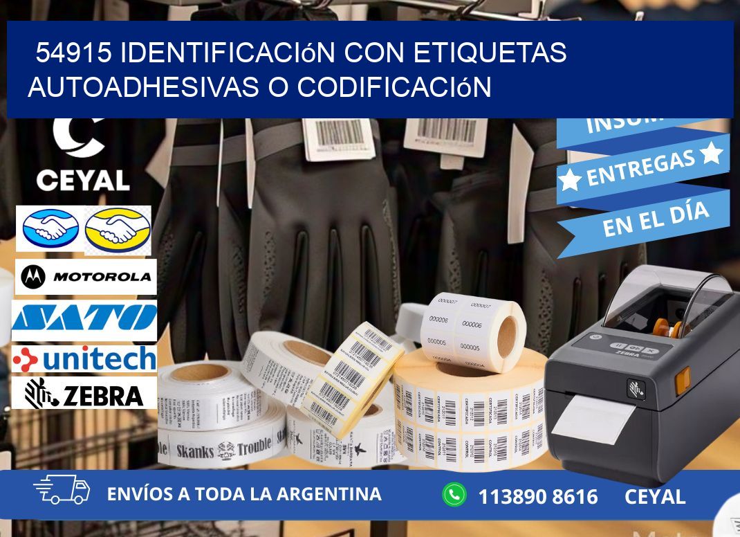 54915 identificación con etiquetas autoadhesivas o codificación