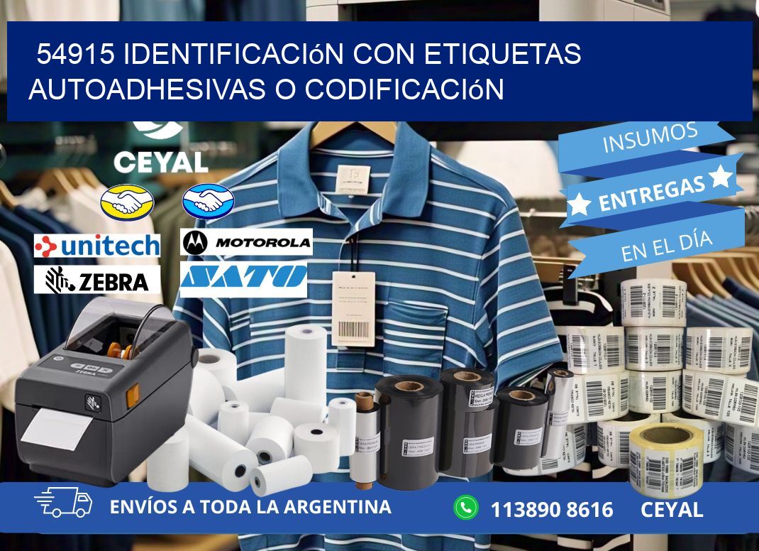 54915 identificación con etiquetas autoadhesivas o codificación