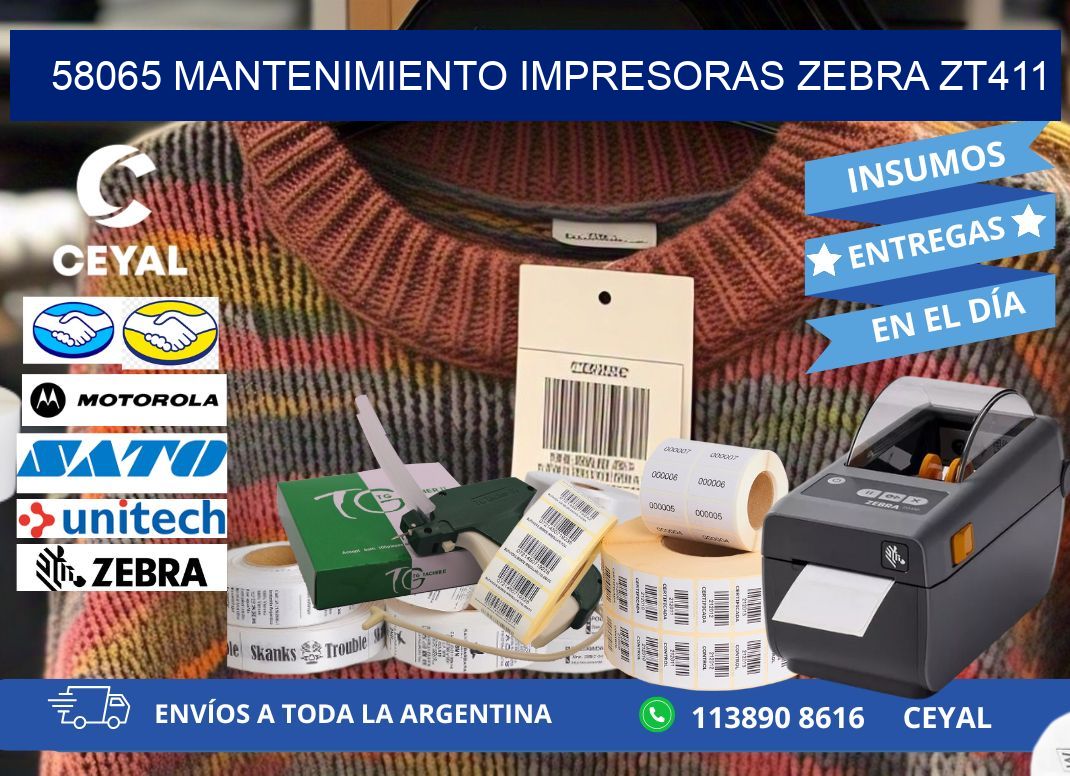58065 mantenimiento impresoras zebra zt411