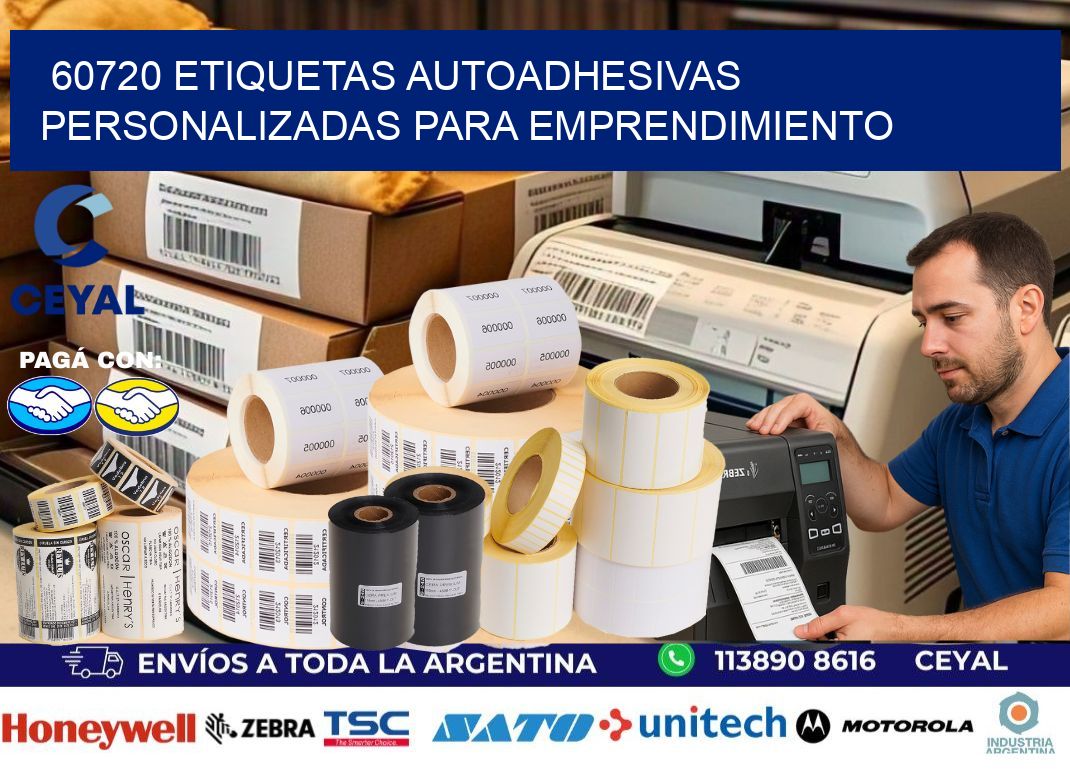 60720 etiquetas autoadhesivas personalizadas para emprendimiento