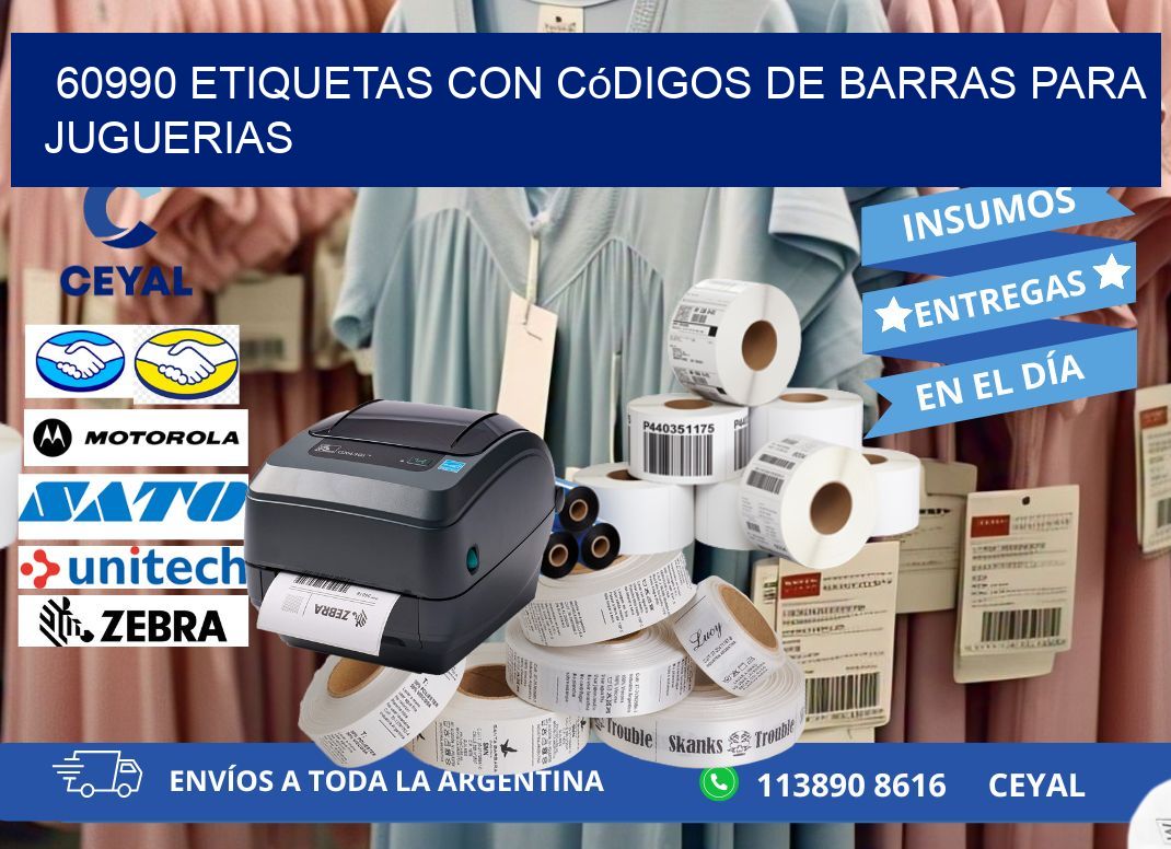 60990 etiquetas con códigos de barras para juguerias