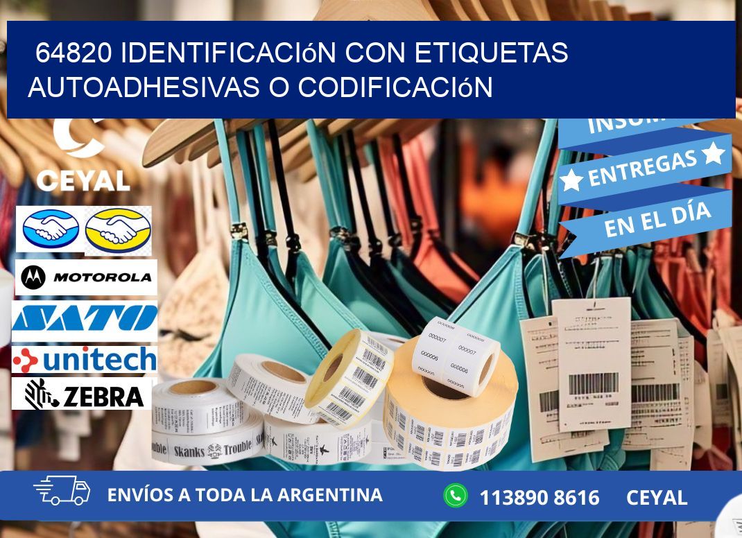 64820 identificación con etiquetas autoadhesivas o codificación