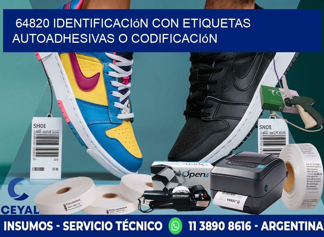 64820 identificación con etiquetas autoadhesivas o codificación