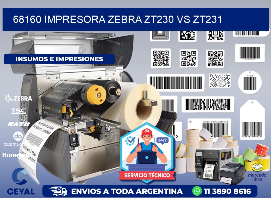 68160 impresora zebra zt230 vs zt231