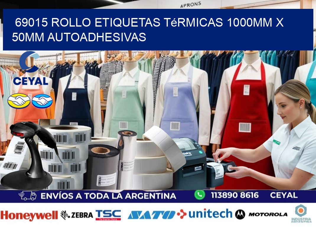 69015 Rollo Etiquetas Térmicas 1000mm X 50mm Autoadhesivas