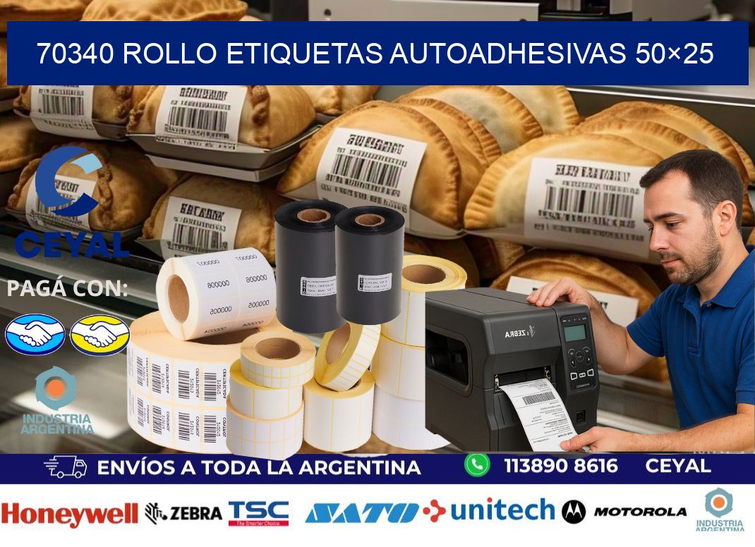 70340 Rollo Etiquetas autoadhesivas 50×25