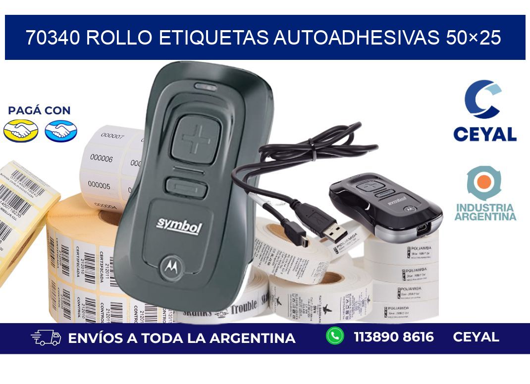 70340 Rollo Etiquetas autoadhesivas 50×25