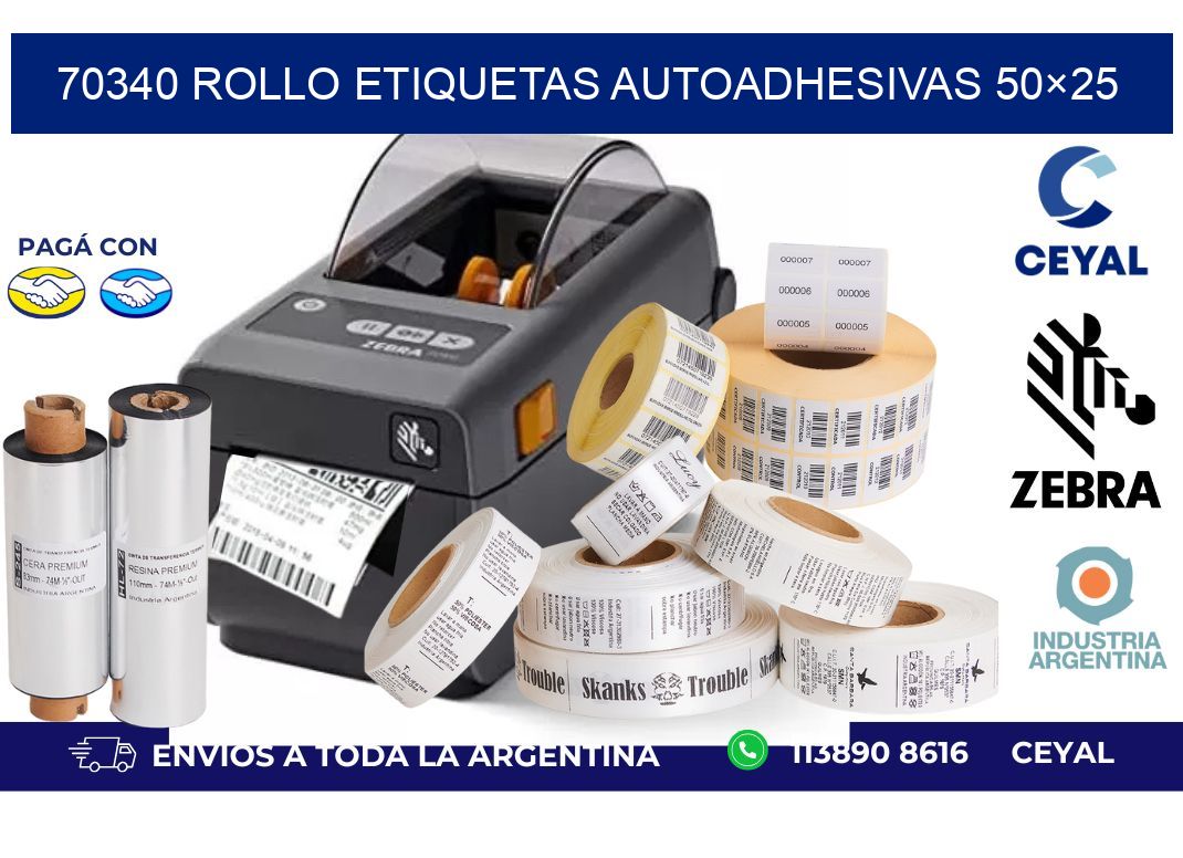 70340 Rollo Etiquetas autoadhesivas 50×25