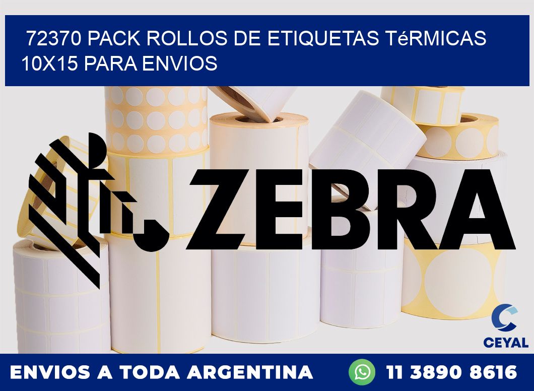 72370 pack rollos de etiquetas térmicas 10×15 para Envios