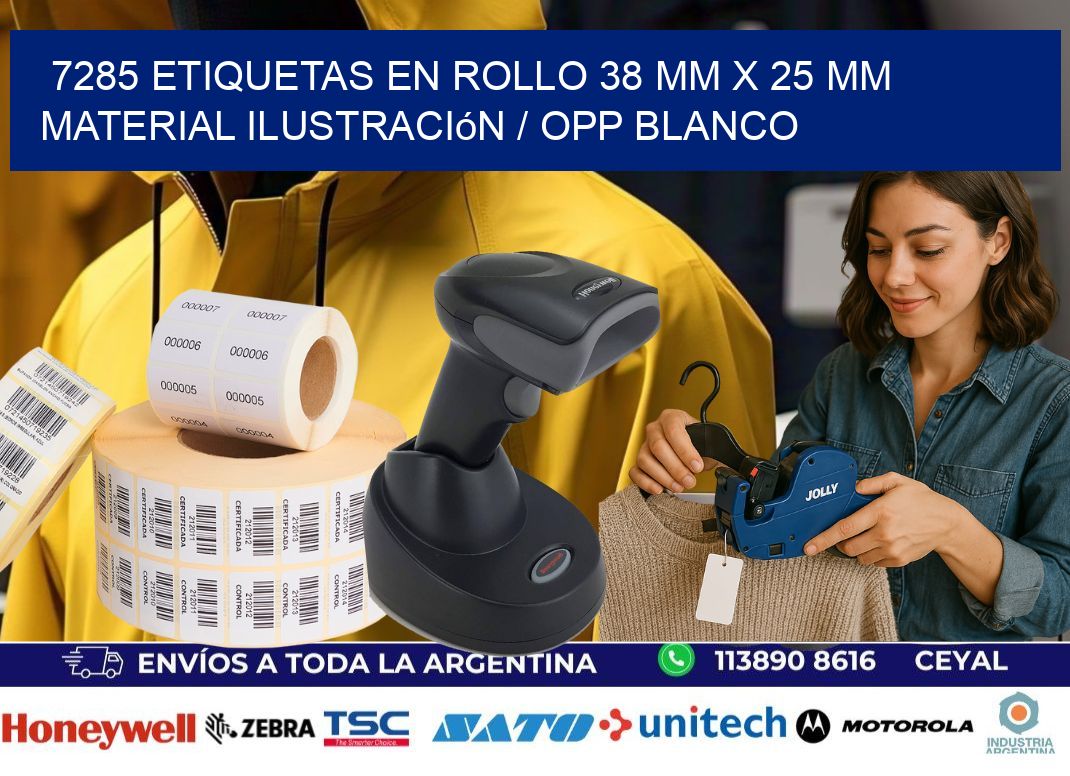 7285 Etiquetas en rollo 38 mm x 25 mm material Ilustración / OPP Blanco