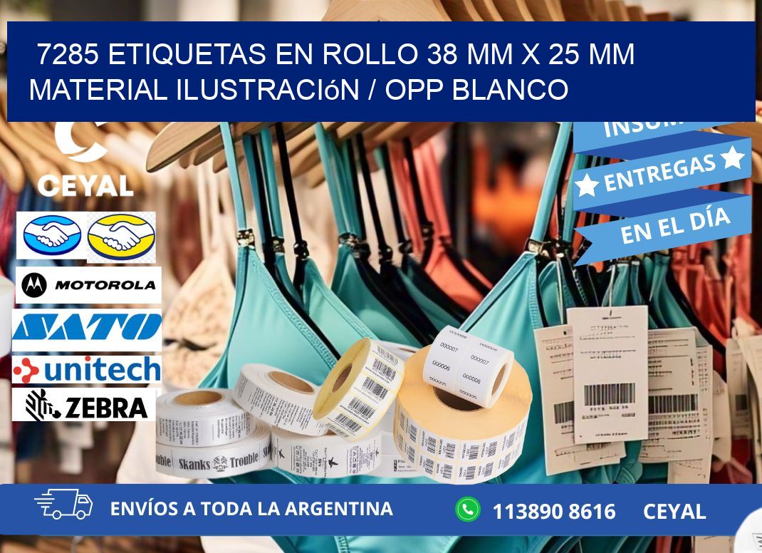 7285 Etiquetas en rollo 38 mm x 25 mm material Ilustración / OPP Blanco