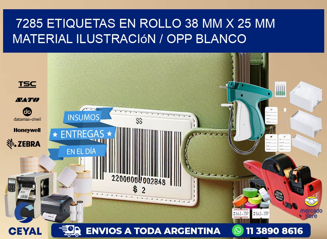 7285 Etiquetas en rollo 38 mm x 25 mm material Ilustración / OPP Blanco