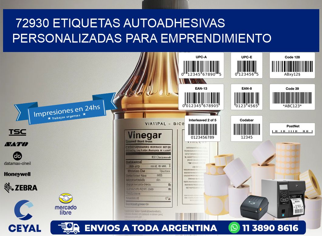 72930 etiquetas autoadhesivas personalizadas para emprendimiento