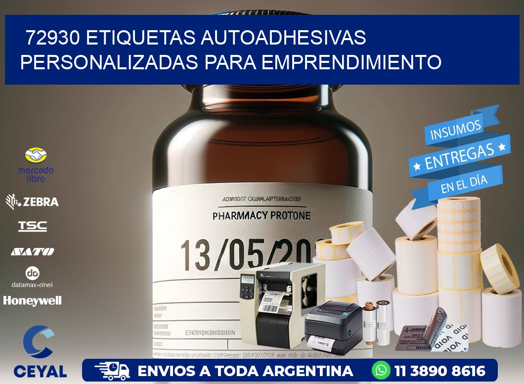 72930 etiquetas autoadhesivas personalizadas para emprendimiento