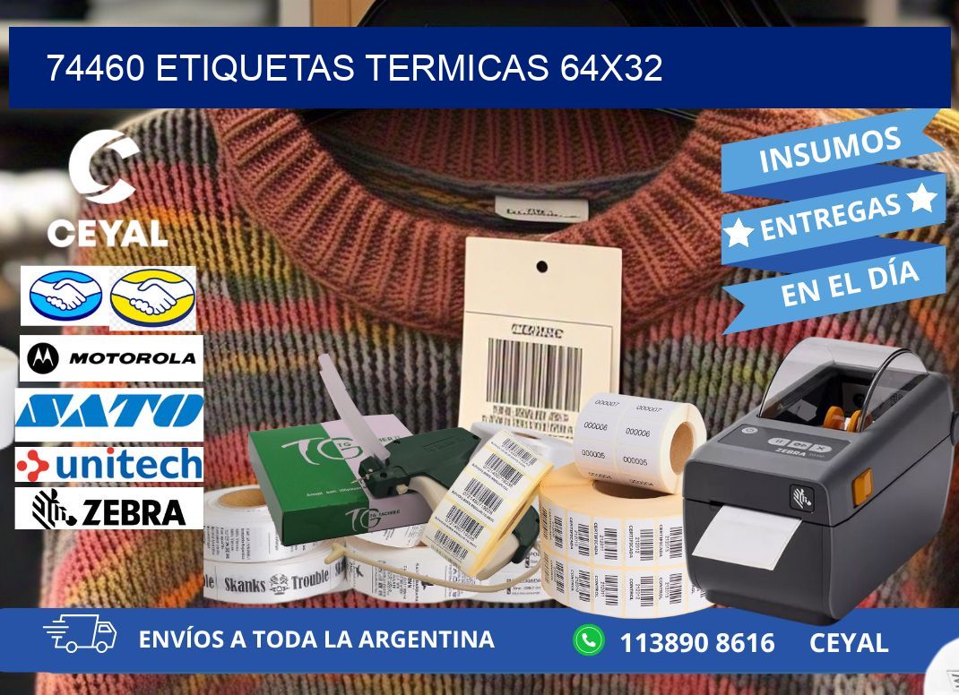 74460 etiquetas termicas 64x32