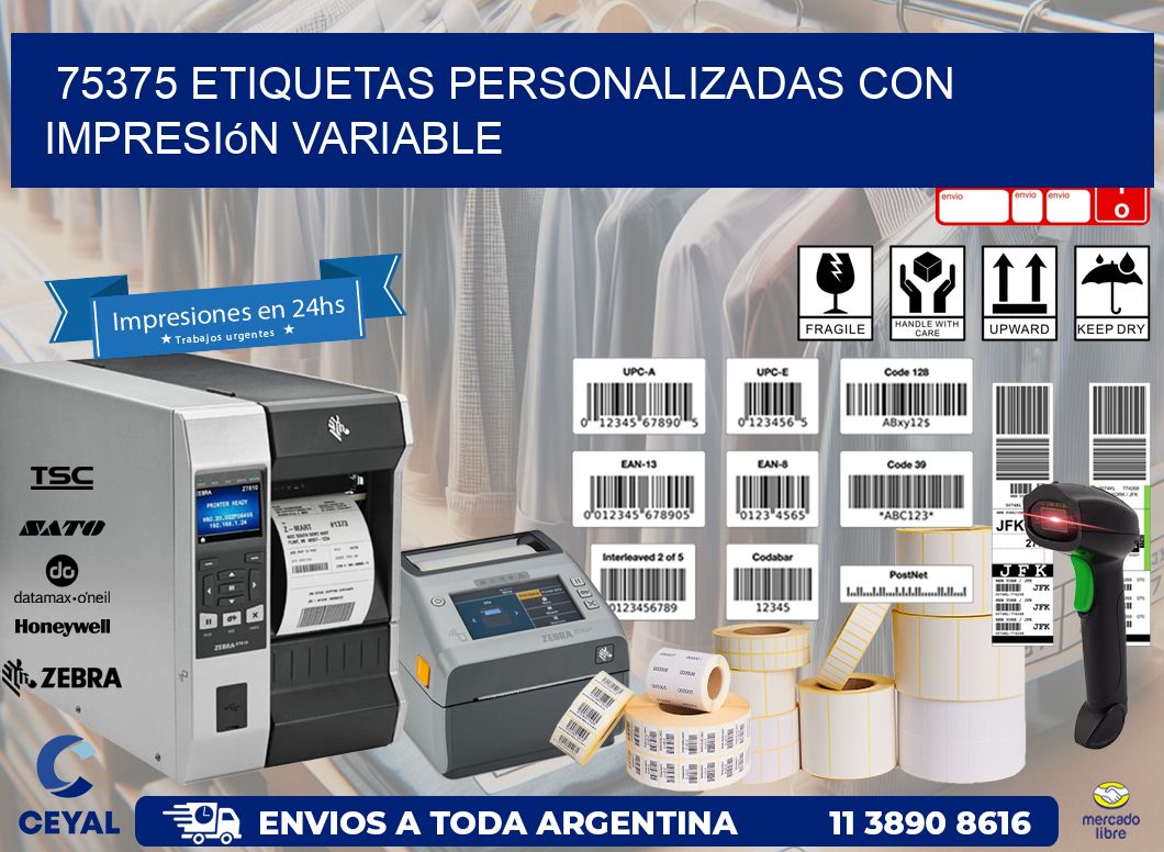75375 etiquetas personalizadas con impresión variable