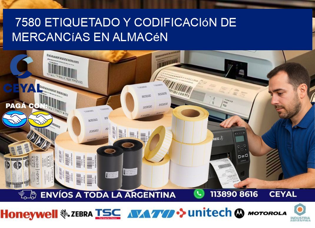 7580 Etiquetado y codificación de mercancías en almacén