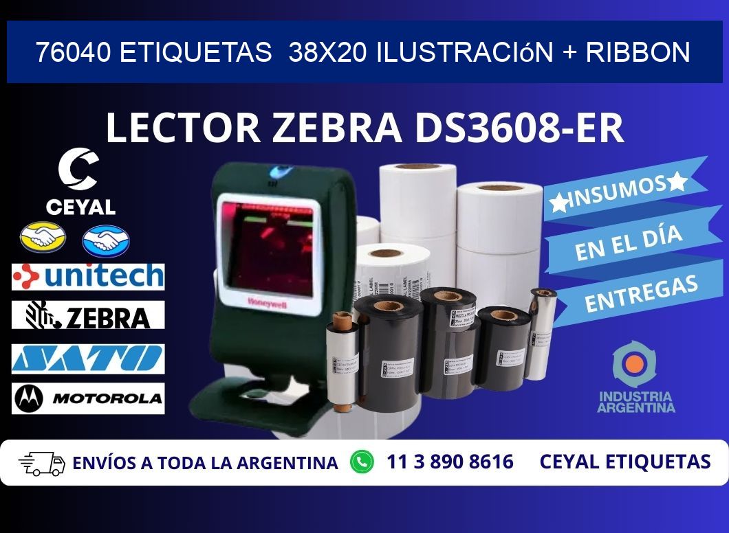 76040 etiquetas  38x20 ilustración + ribbon