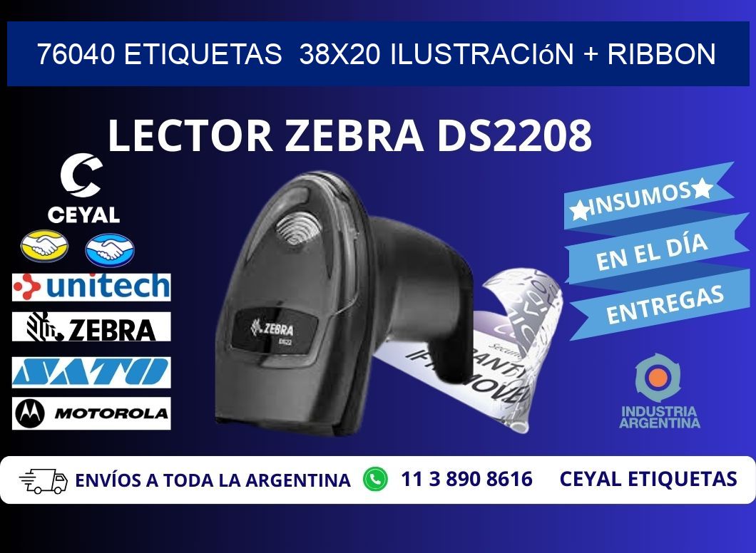 76040 etiquetas  38x20 ilustración + ribbon