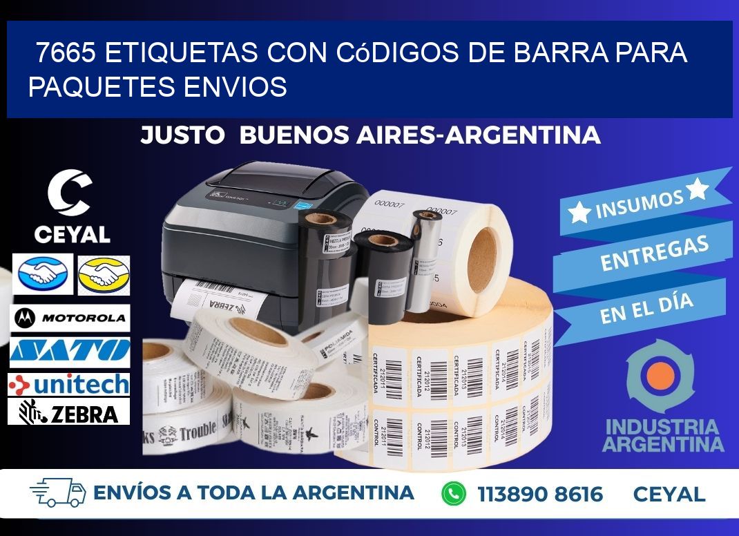 7665 etiquetas con códigos de barra para paquetes envios