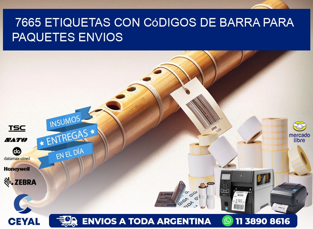 7665 etiquetas con códigos de barra para paquetes envios