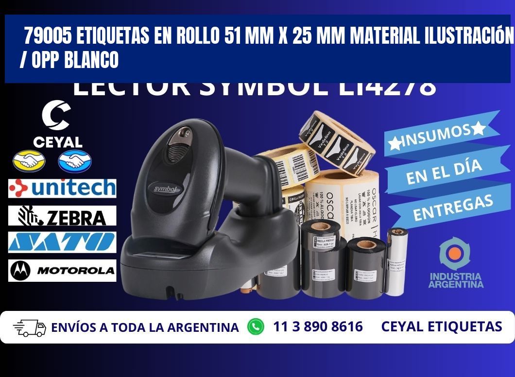 79005 Etiquetas en rollo 51 mm x 25 mm material Ilustración / OPP Blanco
