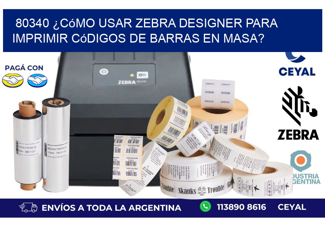 80340 ¿Cómo usar Zebra Designer para imprimir códigos de barras en masa?