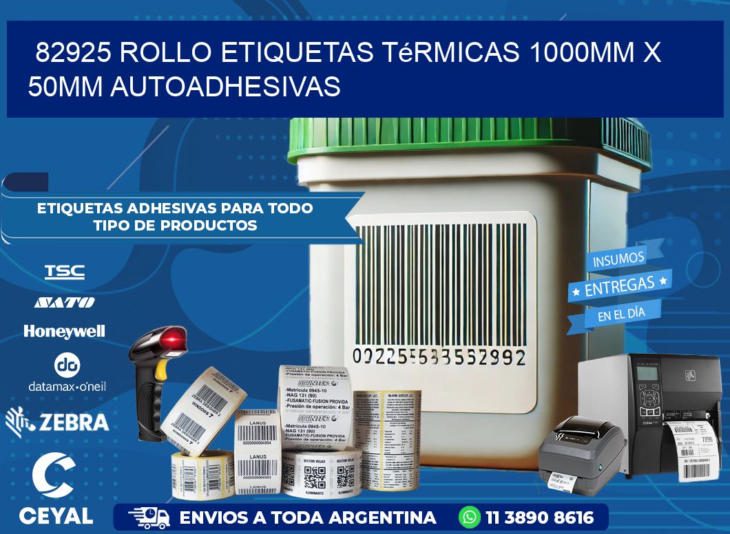 82925 Rollo Etiquetas Térmicas 1000mm X 50mm Autoadhesivas