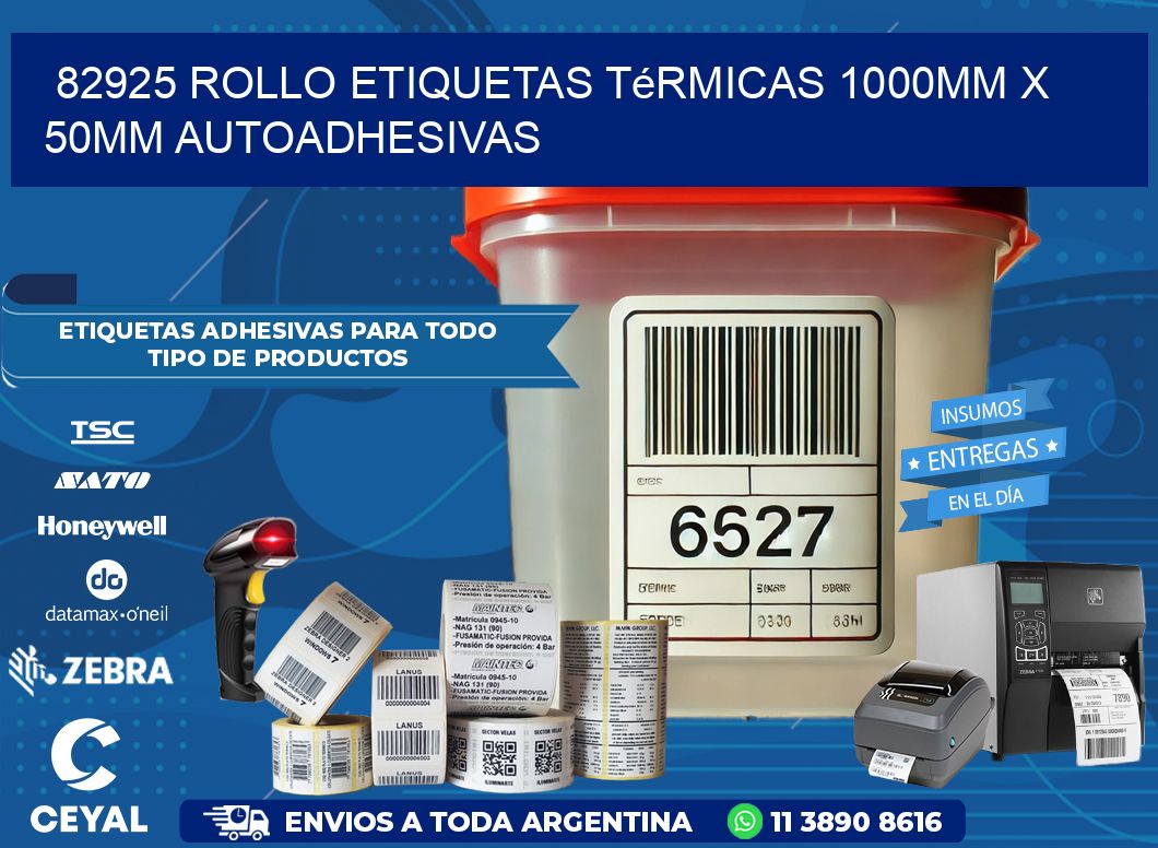 82925 Rollo Etiquetas Térmicas 1000mm X 50mm Autoadhesivas