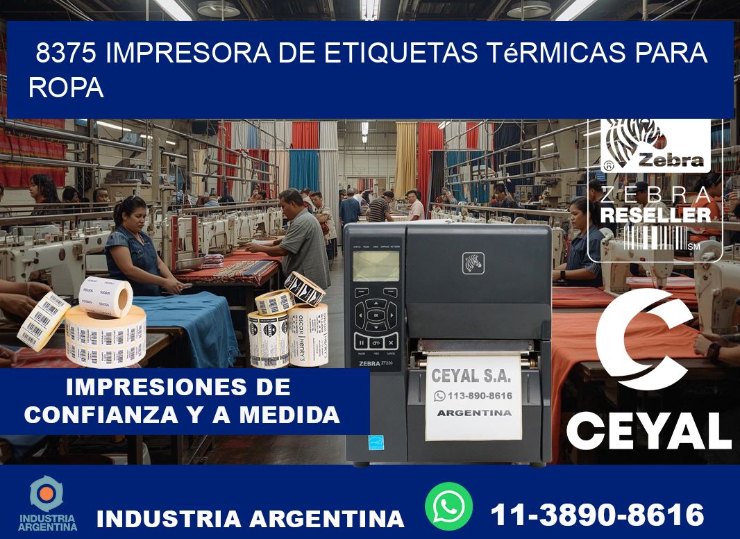 8375 impresora de etiquetas térmicas para ropa