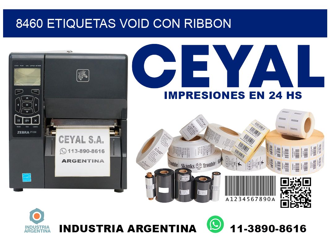 8460 etiquetas void con ribbon