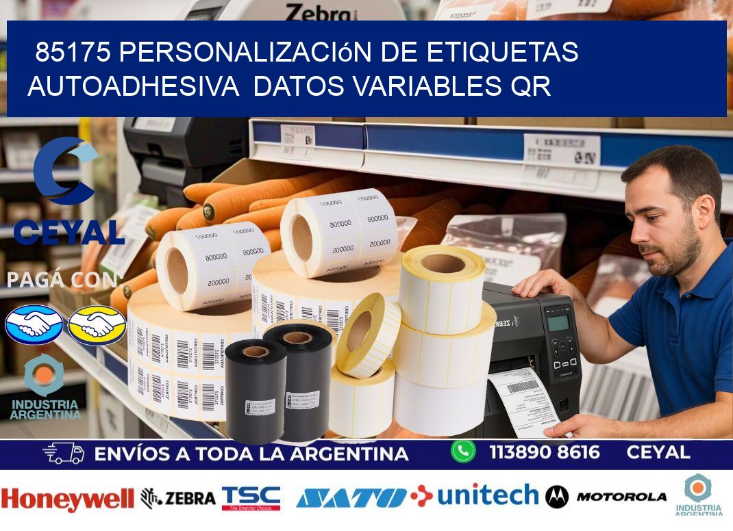85175 Personalización de etiquetas autoadhesiva  datos variables QR
