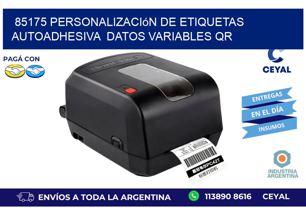 85175 Personalización de etiquetas autoadhesiva  datos variables QR