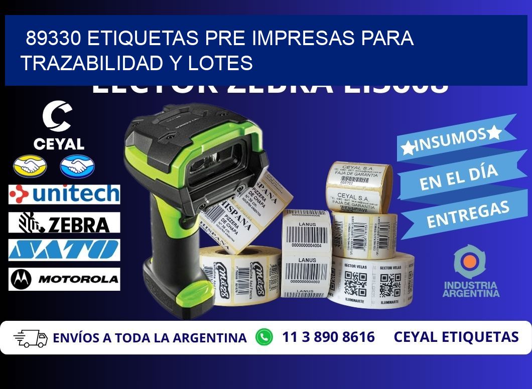 89330 etiquetas pre impresas para trazabilidad y lotes