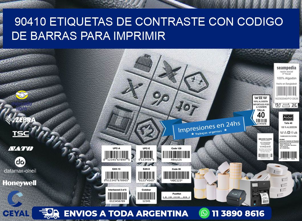 90410 etiquetas de contraste con codigo de barras para imprimir